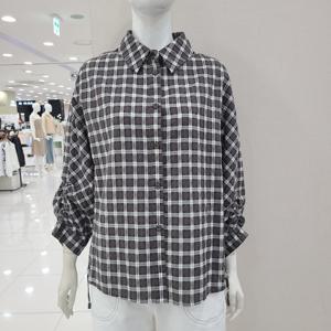 [크레송]체크 소매주름 블라우스 NDCMBA50_US
