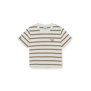 MLB  (3FTSV0363-50IVD) 여성 스트라이프 크롭 반팔 티셔츠