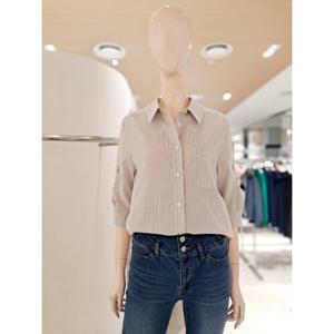 [숲]소매턴업 7부 스트라이프 셔츠 SC4LS8Z