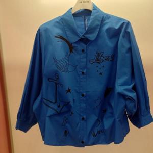 Latium HC06 쨍한칼라 팔뚝품편한 뒤트임 7부 남방 셔츠블라우스 T2621bl01B