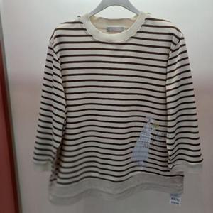 Latium HC06 팔뚝품편한 뒤셔츠배색 단가라소녀 7부 데일리 티셔츠 T2621ts05B1