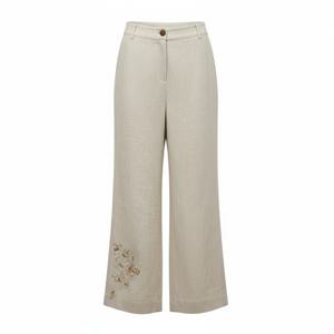 [비꼴리끄(여성)]린넨 솔리드 자수 팬츠 B262WS1010