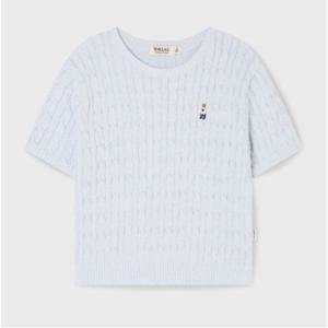 [후아유]여성 스티브 멜란지 숏 슬리브 스웨터 (WHKAG2412F)