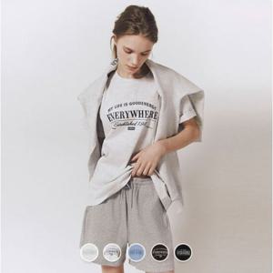 [지오다노]여성 여름 루즈핏 굿에너지 그래픽 라운드 반팔 면 티셔츠 396502