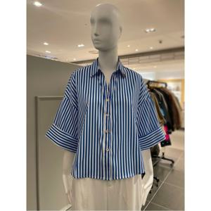 르니앤맥코이 스트라이프 카라 반팔 블라우스 (MN05BL006HJY)