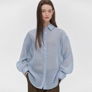 [마리끌레르] [정가69,000원] 시스루 오버핏 셔츠(MAGASH06MBL)