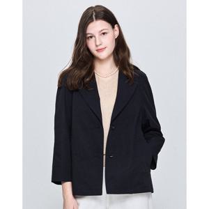 헤지스 여성 25SS 스테디셀러네이비 폴리 싱글버튼 자켓 WSJA5B302N2