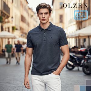 [올젠] 풀 컴포트 멜란지 카라 티셔츠 (ZPE2TT1501)