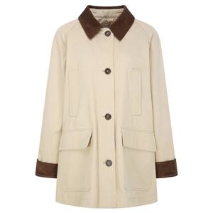 [JJ JIGOTT]코듀로이 칼라 싱글 트렌치 코트/GS3-M0-TC931_CC