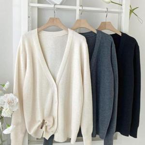 [다잇템]여성 스웨터 베이직 비스코스 V넥 가디건 (31536260A)