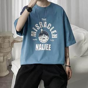 [다잇템]남성 빅사이즈 나염 반소매 스타일 티셔츠 (38766990A)