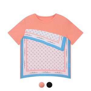 [꼼빠니아][꼼빠니아] 쉬폰 배색 반팔 티셔츠 A_CADU5-WKS121