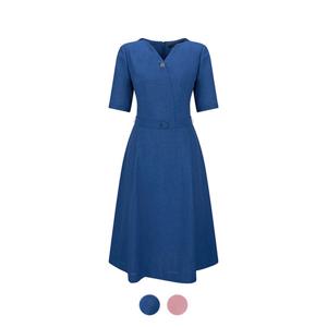 [꼼빠니아][꼼빠니아] 브이넥 A라인 원피스_CADU5-WOP160