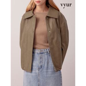 [뷰어][vyur] 가슴 절개 에코 가죽 자켓 (ZNLTP202)