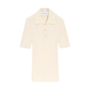 AMI Paris 골지 반소매 폴로 탑 E26FPL437KN0160