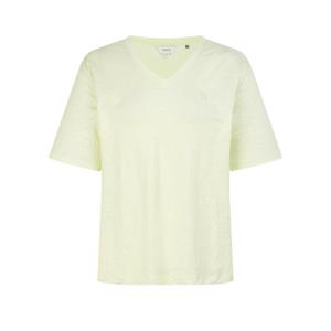 헤지스 여성 26SS Essential 브이넥 린넨 반팔 티셔츠 라임 HSTS6BC38L1