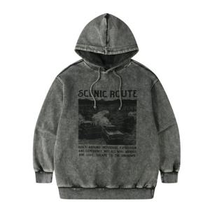 [지프]남여공용 가먼트다잉 빅프린트 후드 티셔츠(R1HT012)