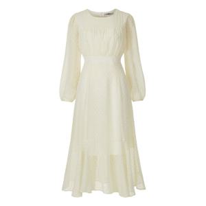 [포커스]도트 시스루 페플럼 롱 원피스 PBBF6S1OP3101