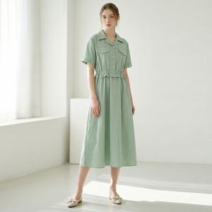 [포커스]와이드 카라 스트링 원피스 PBINF6M1OP3321