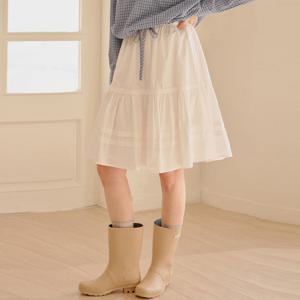 [포커스]코튼 레이스 펀칭 미디 스커트 PBBF6S1SK8171