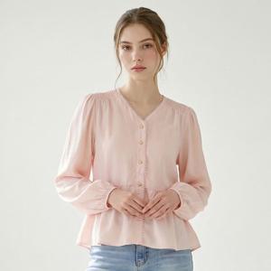 [포커스]V넥 스모킹 퍼프 블라우스 PBINF6S1BL5391