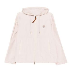 몽클레어 로고 패치 드로우스트링 후드 윈드브레이커 L10931A00