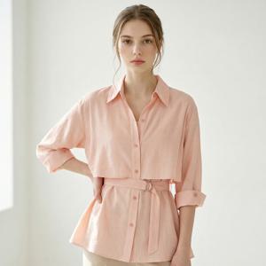 [포커스]7부 소매 벨티드 블라우스 PBINF6S1BL5411