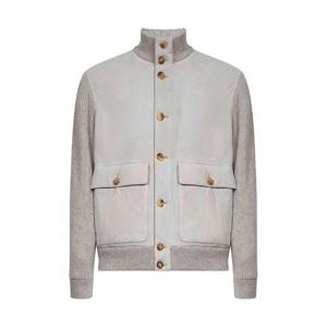 25FW 브루넬로 쿠치넬리 Ice Grey 자켓 Frontal Buttons Closure MPCLF1955CVI78 TP572006113