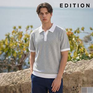 [에디션] 카라배색 반팔 카라 니트 (NEE2ET1904)