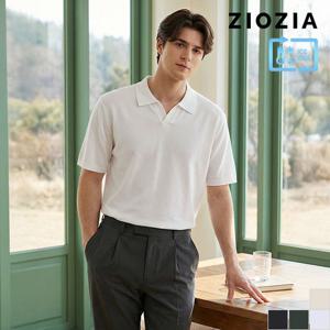 [지오지아] 썸머 오픈카라 반팔 티셔츠 (ABE2TT1102)