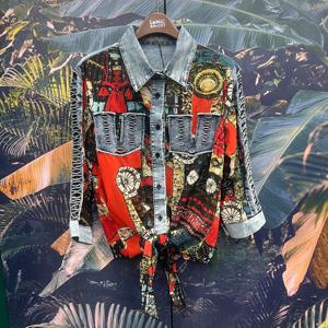 [르니앤맥코이]칠부소매워싱프린트묶음셔츠MN05BL472_IC