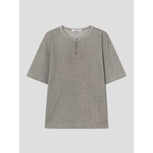 (456342MC33) [에잇세컨즈] 헨리넥 반소매티  그레이