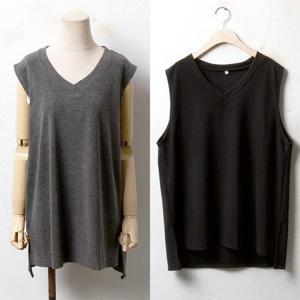 [강물처럼]위쉬몰 WW 겹브이심플조끼(3300H312) 빅사이즈 (11767