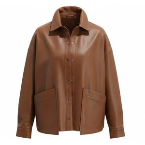 [벨라디터치]아웃포켓 레더 셔츠 자켓 V9G1JK32