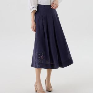 [비꼴리끄(여성)]린넨 자수 개더 스커트 B262WK3010