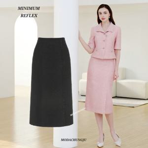 [미니멈]MD 트위드 언발 파이핑 스커트  MD MMZBAWS3340_CJ