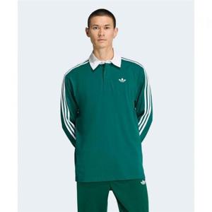 아디다스 3-스트라이프 럭비 롱 슬리브 폴로 - 그린 KE3572 407646