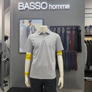 [바쏘옴므]심플 푀인트배색여름쿨카라티셔츠WSZ2KT31_OD_OD