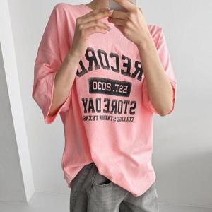 [강물처럼]아이우먼 박시레코드유넥티셔츠 NSX374M603 빅사이즈