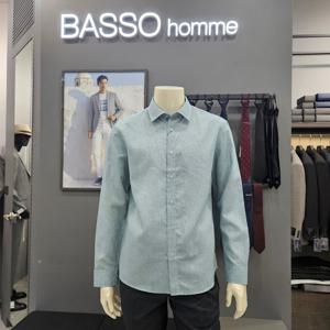 [바쏘옴므]심플 포인트배색 린넨셔츠WSZ2TT65_OD