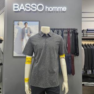 [바쏘옴므]심플 푀인트배색여름쿨카라티셔츠WSZ2KT35_OD_OD_OD