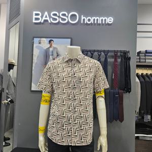 [바쏘옴므]심플 포인트배색 린넨셔츠WSZ2TT13_OD_OD