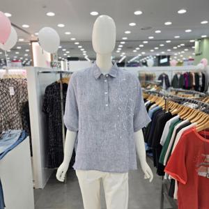 [벨라디터치]린넨 블라우스 V1F2BL39_GN