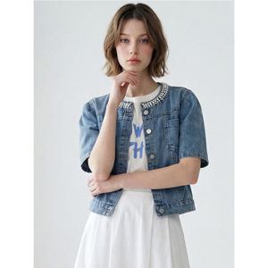 [포커스]포커스 진주 포인트 퍼프 데님 자켓_VF6M1JK1131