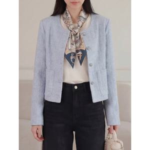 [올리비에스클로젯]심플 라운드넥 트위드 자켓_O2603JK012A