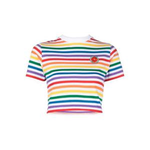 카사블랑카 스트라이프 크롭 티셔츠 WS23JTS009