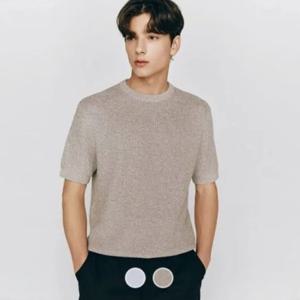 [지오다노]남성 라운드넥 스티치 반팔 니트 스웨터 055535/01055535