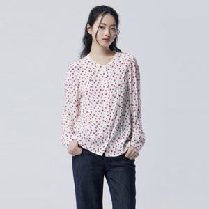 [베네통] [Online Exclusive] 플라워 패턴 레이스 블라우스_BABLE1631IV