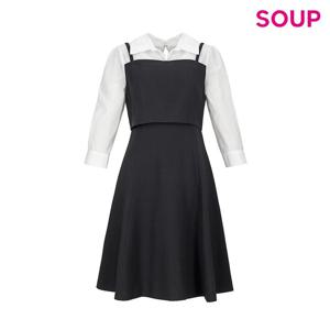 [숲]셔츠 패치 뷔스티에형 플레어 원피스  SC4OPM11