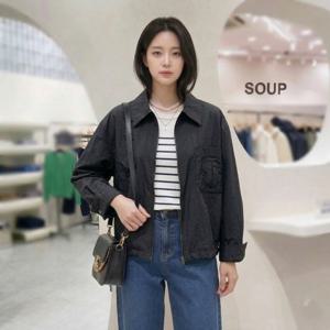 [숲]셔츠형 밑단 끈조절 소매롤업 여성점퍼  SC4UJ9Z1